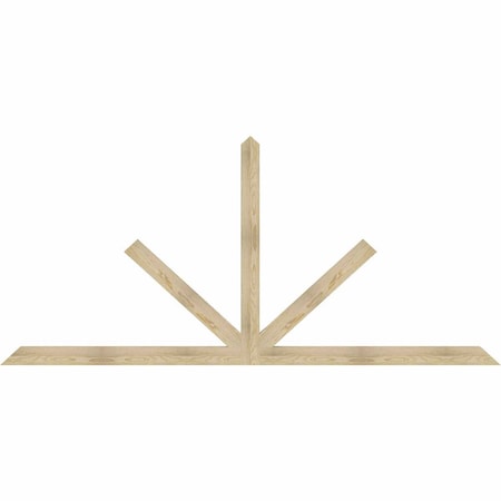 Ekena Millwork Saratoga Rough Sawn Timber Gable Bracket, Douglas Fir, 108"W x 49"H x 2"D x 4"F, 11/12 Pitch GBW108X49X0204SAR00RDF